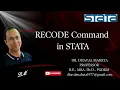 14 RECODE Command in STATA Dr Dhaval Maheta