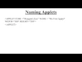 Naming Applets in Java Applet Hindi