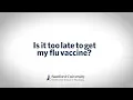 IS IT TOO LATE TO GET THE FLU VACCINE