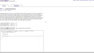 AP-1 userCompare JAVA Tutorial codingbat com