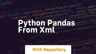 python pandas from xml