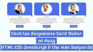 How to Create a Responsive Card Slider Using HTML CSS and JavaScript with the SwiperJs Library