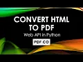 How to Convert HTML File to PDF in Python using PDF co Web API
