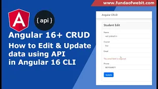 Angular CRUD - 3 Edit and update data using api in Angluar CLI Update data with api in angular
