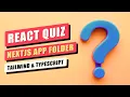 React Quiz App with NextJS Typescript and Tailwind 2023
