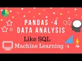 data analysis with python pandas-4 Machine learning course in telugu