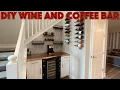 How to Build A Custom Simple DIY Wine Bar Coffee Center With Storage and Refrigerator in Any Space