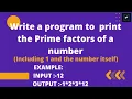FACTORS prime factor program in java how to find factors and prime factors in java