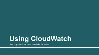 Use CloudWatch Part - 18 Create custom Alexa skill using AWS Lambda function