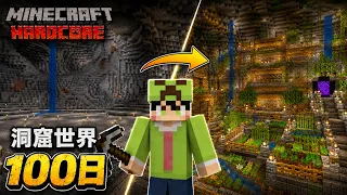 【マインクラフト】洞窟の世界で100日間ハードコア生活をしたら楽しすぎた【100days】【Minecraft】