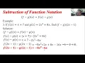 9 4 Subtraction of Function Notation Math 10