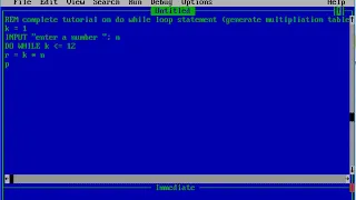 complete tutorial on Do while loop statement generate multiplication table QBASIC