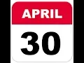 DAY OF THE YEAR APRIL 30