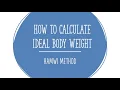 How to Calculate Ideal Body Weight Hamwi Method