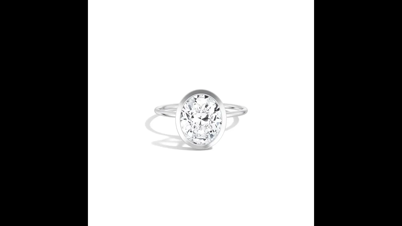 Sophia丨3CT Oval Cut Lab-Grown Diamond Bezel Engagement Ring in 14K Gold/Platinum