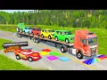 Download Lagu Flatbed Truck McQueen | Transportation with Truck - Pothole vs Car #43 | BeamNG.Drive Gameplay