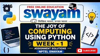 The Joy of Computing Using Python Week 1 Assignment Solutions 2026 NPTEL SWAYAM All MCQ