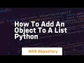 how to add an object to a list python