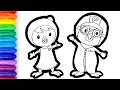Pororo and Petty coloring pages for kids Drawing pororo for kids