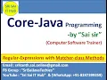 Java Regular Expression with Matcher class Methods Java Regex Java Matcher Class