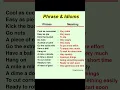 Phrases and idioms in english