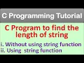 C program to find the length of a string