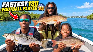 I TOOK THE FASTEST 13U FOOTBALL PLAYER FISHING! π£