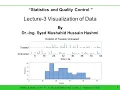 Statistics Quality Control Lecture 3 Visualization of data Histogram dot plot Minitab