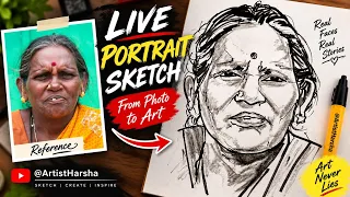 Photo to Handmade Portrait Sketch ✍️ | Freehand Drawing Process #Shorts