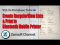 SQLite DB Tutorials - Create RecyclerView Lists and Print to Bluetooth Mobile Printer