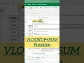 VLOOKUP SUM Function in Excel