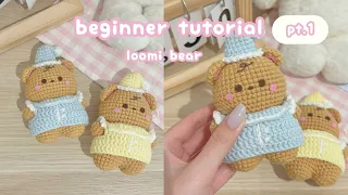 crochet loomi bear beginner tutorial🧸☁️ crochet cute amigurumi bear