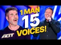 Lagu 1 Man Sings in 15 Voices on AGT! (Blake Shelton, Simon Cowell, Bon Jovi \u0026 MORE!)