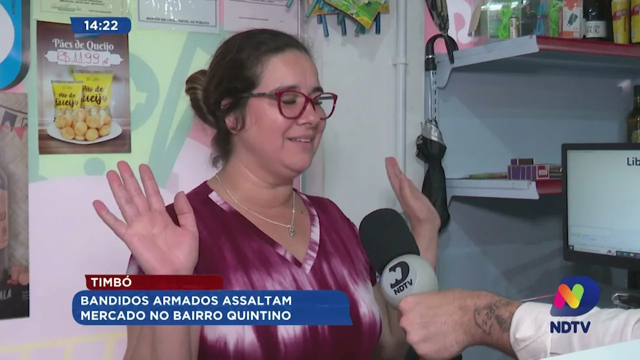 Bandidos armados assaltam mercado no bairro Quintino em Timbó