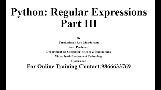 Python Regular Expressions Part III
