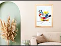 Transform Your Space with Geometric Pigeon Art - Calm Color Modern Vibes