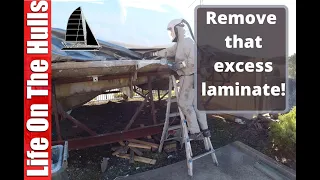 Ep181 Grinding the Excess Laminate – Catamaran Deck Build