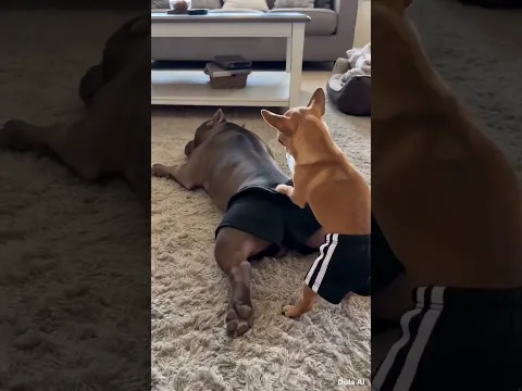Chihuahua Gave a ice bath to pitbull | Chihuahua vs pitbull | Dog Videos| Funny Dog Videos #shorts