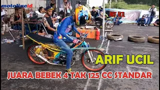 Download Arif Ucil Berjaya Di Kelas Bebek 4 Tak 125 cc Standar Pemula Di Dragbike Mijen MP3