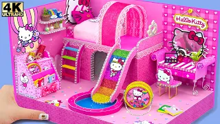 How To Make Hello Kitty House With Rainbow Slide Pool From Cardboard DIY Miniature House 5 