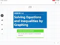 Solving Equations and Inequalities by Graphing Lesson 1-5