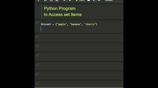 Program to Access set Items