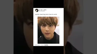 Jin Teaching Jimin How To Smirk He Looks Hilarious Jimin 