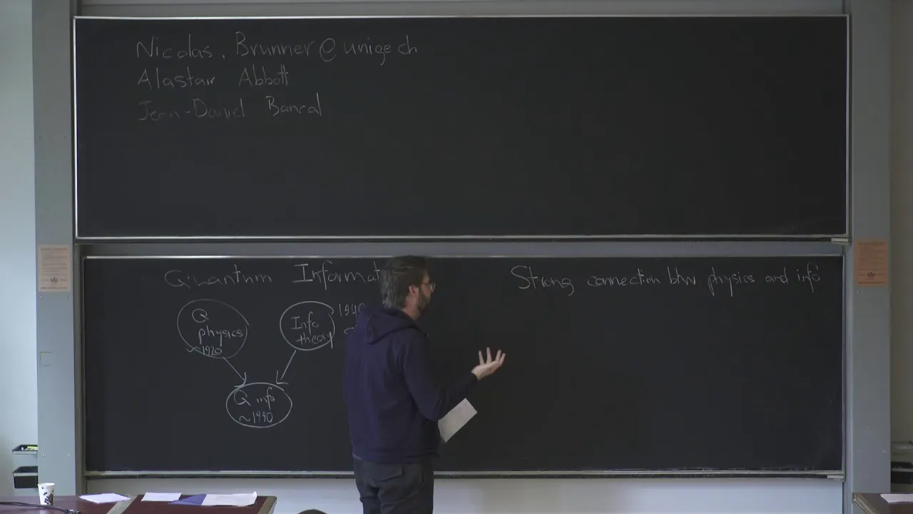 NCCR SwissMAP -  Quantum Information Theory - lecture 1