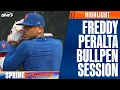 See new Mets starter Freddy Peralta throw bullpen session in Port St Lucie Mets Spring Training