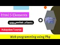 Html Elements Web programming using Php Malayalam Tutorial