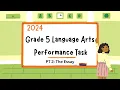 2024 Grade 5 Language Arts Performance Task Part 2 Essay PEP Prep