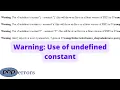 Warning Use of undefined constant errors in PHP Solved