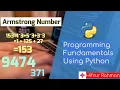 16 Armstrong Number Program in Python Python Tutorial for Beginners by Hifzur Rahman