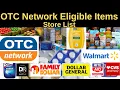 OTC Network card eligible items and Store List OTC Network card Product List